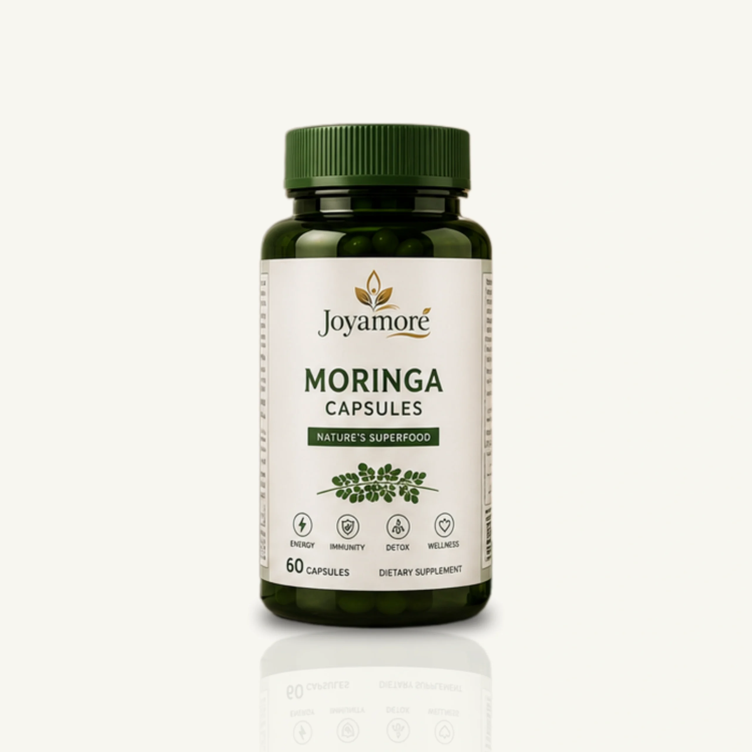 JOYAMORÉ Moringa Leaf Capsules 500 mg | Natural Herbal Supplement | 60 Capsules